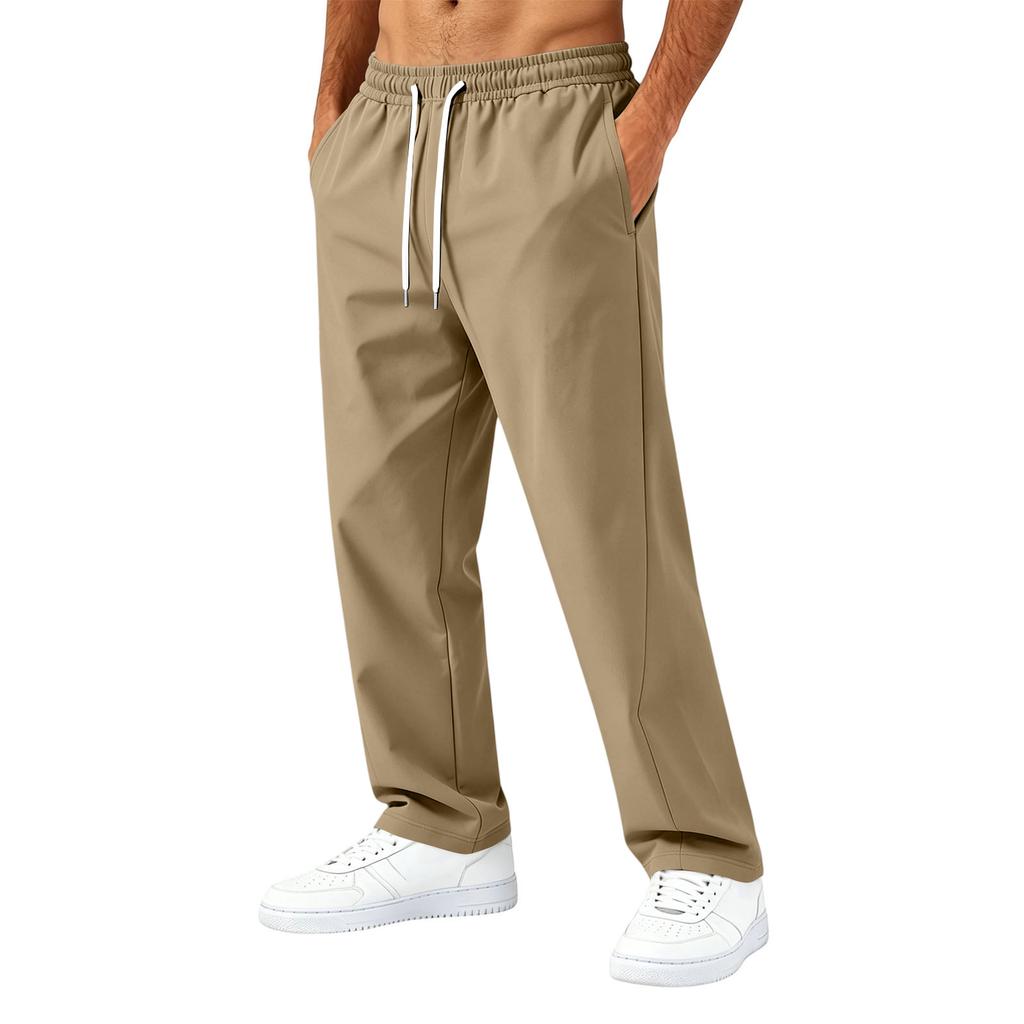 Men’s Lightweight Straight Leg Drawstring Athletic Pants Quick Dry Breathable Casual Trousers for Daily Sports and Commuting