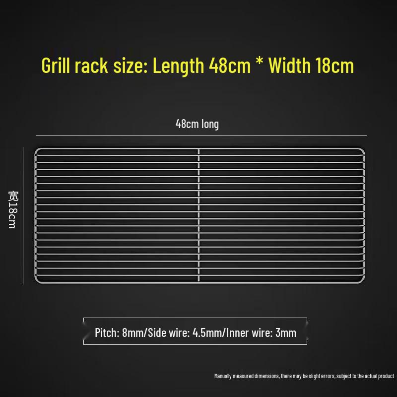 Rectangular 304 Stainless Steel BBQ Grill Net with Legs – Ideal for Draining Water & Oil, Oven Drying & Baking.