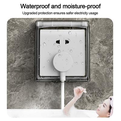 Wall-mounted Switch Protective Cover Plastic 86 Type Waterproof Box Self-Adhesive Splash-Proof Box Bathroom