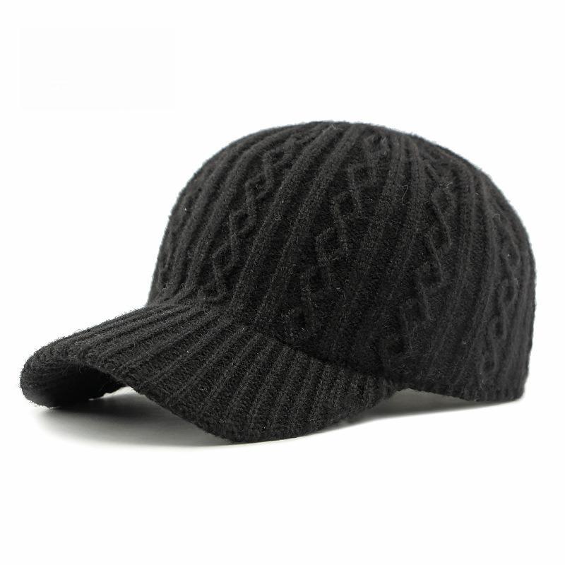 1 Stück Damen einfarbige gestrickte Baseballkappe, modische Strickmütze, gerippte Beanie mit Loch für Pferdeschwanz für den täglichen Gebrauch, Winter Herbst