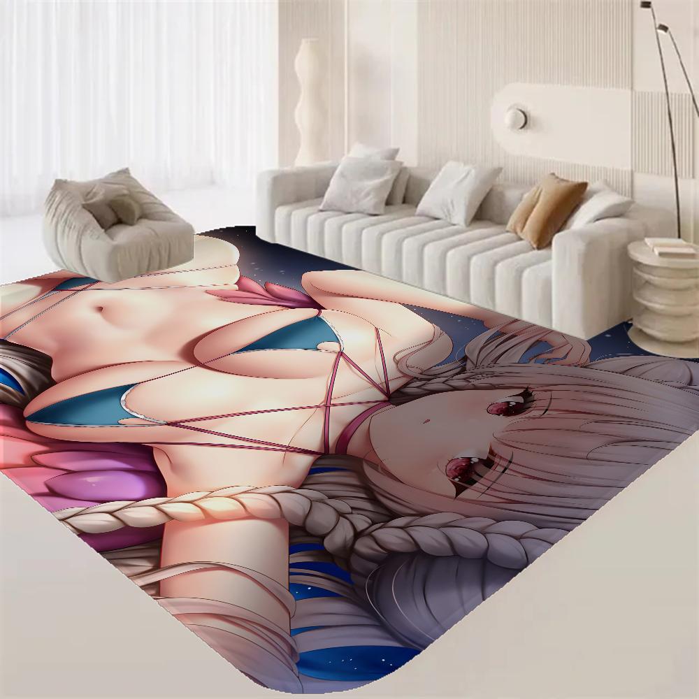 Sexy Girls Anime Floor Mat Kids Room Bedroom Decoration Balcony Anti-Slip Doormat Living Room Welcome Rug
