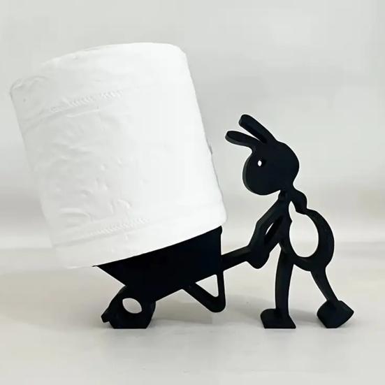 2Pcs/Set Ant Toilet Roll Paper Holder 3D Printed Free Standing Wheelbarrow Ant Toilet Paper Holder Paper Towel Roll Dispenser Storage Rack