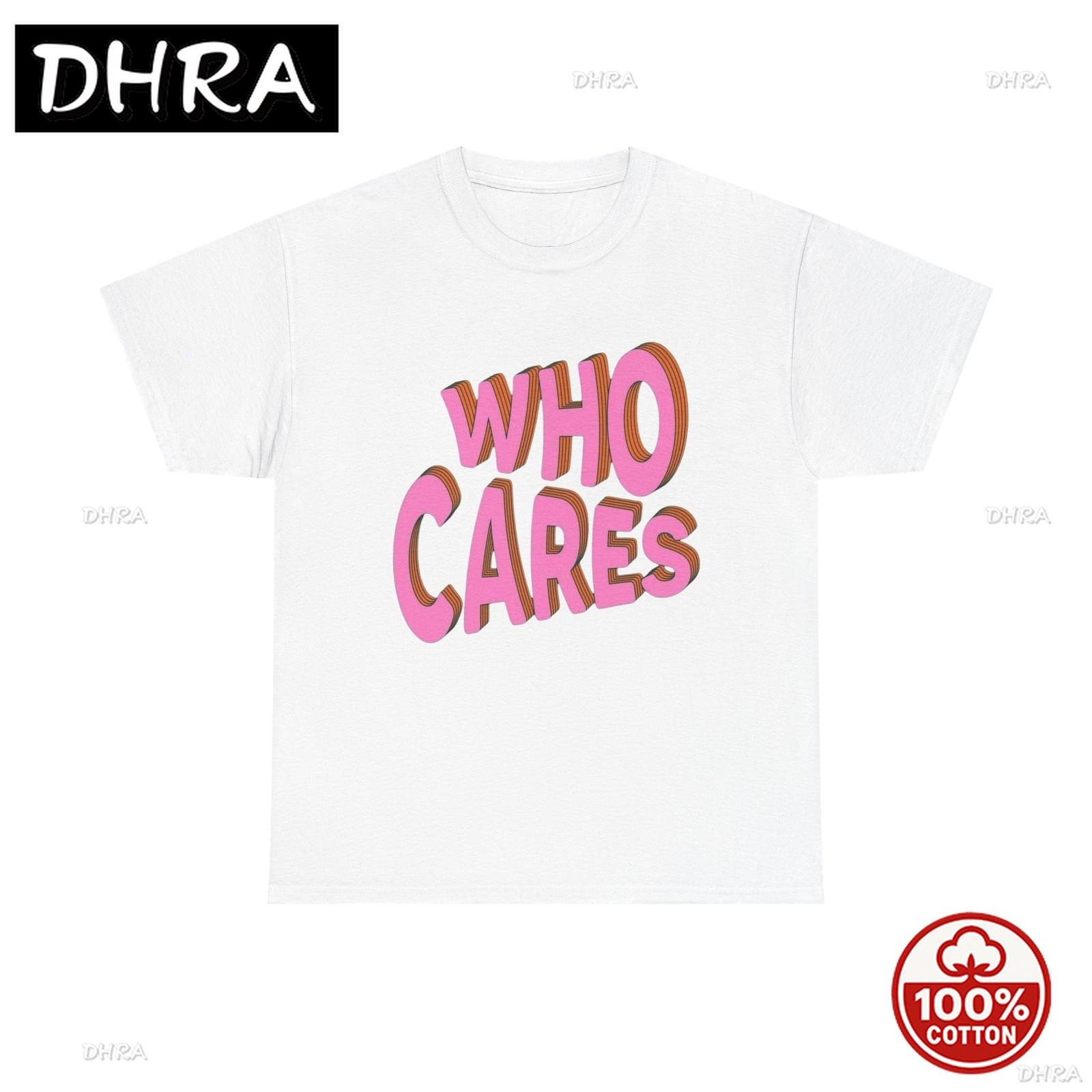 

Who Cares Graphic T Shirt Unisex Cotton Tee New Gift Tee with Harajuku Retro Casual Top T Shirts Stylish Soft Breathable S