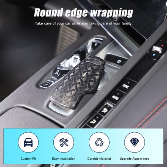 Real Carbon Fiber Center Console Mode Knob Trim Cover For Corvette C8 -25