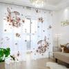 2PCS Cartoon Sheer Curtains, Bunny Brown Flower, Digital Print, Bedroom Living Room Kitchen, Rod Pocket Polyester, Home Decor