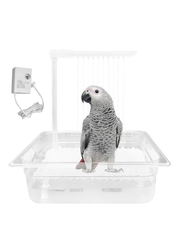 Automatic Parrot Bathtub Automatic Parakeet Bathtub Cage Grooming Fountain for Parakeets African Grey Small Medium Conures