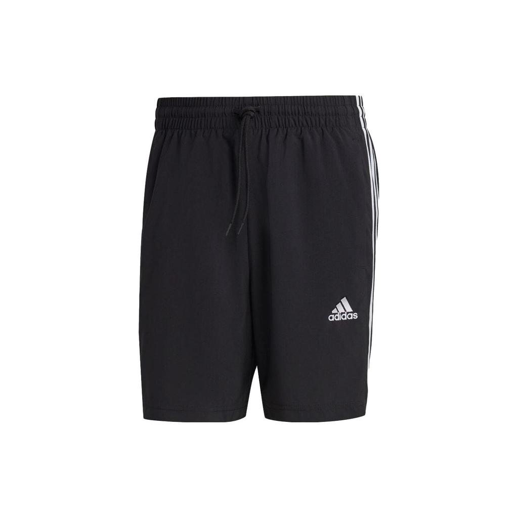 Adidas Solid Color Brand Logo Print Stripe Shorts Men Bottoms Black IC1484