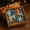 New Blue Handmade Resin Christmas Ornaments Snowflake Elk Pendant Christmas Decoration 2025 Pendant Navidad Gift