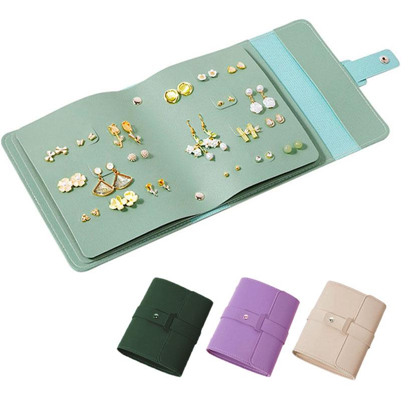 1PC PU Ear Stud Storage Bag Multi-layer Jewelry Finishing Storage Organizer Trip Book Type Storage Bag For Earrings Rings