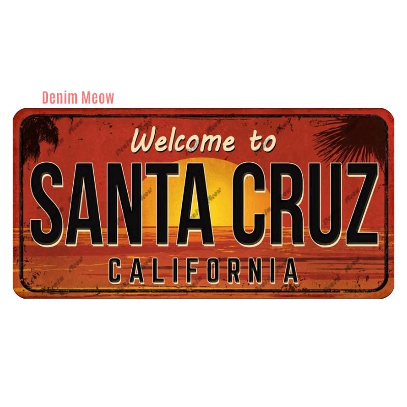 Vintage USA Metal Plates, Retro California 15x30cm Plaque, Florida Metal Tin Sign Poster, Bar, Garage, Gifts, Room Decor WY289
