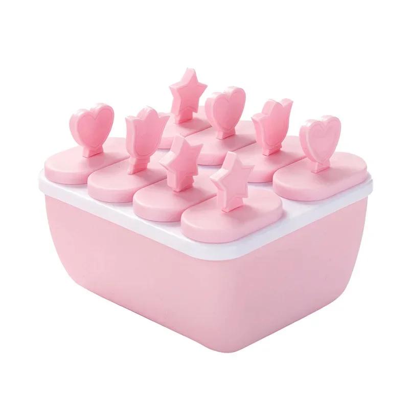 Square Ice Cream Molds Reusable Ice Cube Tray Plastic Homemade Ice Cream Moulds Children's Handmade Ice Stick Household Gadgets