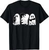 Ghost Holding Black Cat Funny Halloween Cat Lovers Women Tee Size L & XL T-Shirt