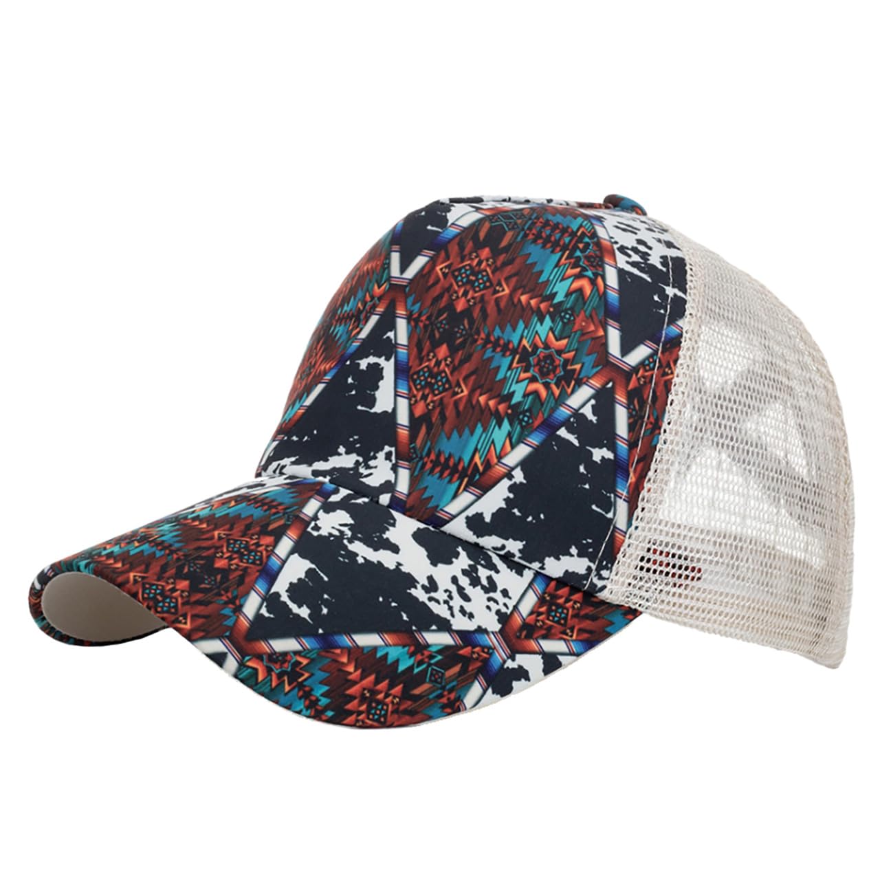 

Mesh Cap Hat Outdoor Embroidered Design Casual Men Women CZ982 [White Fang] (Colorful)
