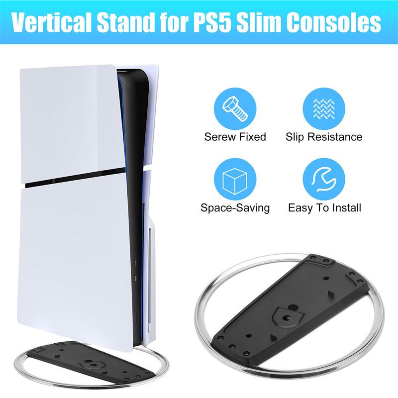 Game Console Base Bracket For Ps5 Slim Vertical Anti-Slip Stand For Sony Playstation 5 Slim Disc Digital Edition Accessory