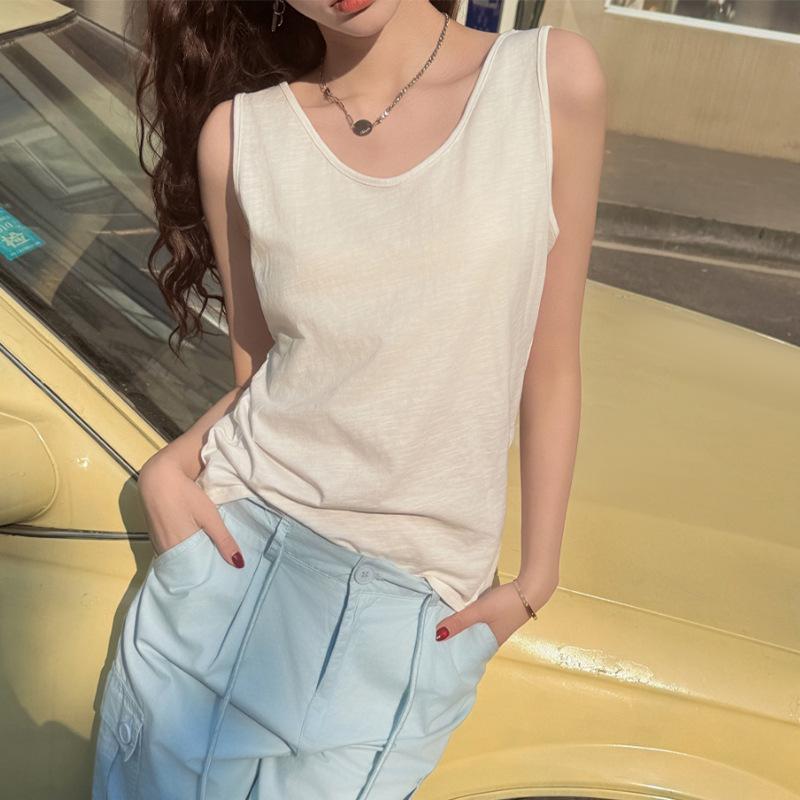 

Sleeveless Top, Vest, Versatile and Thin Suspenders for Women s Summer New Models, Inside and Outside, Korean L жовтий