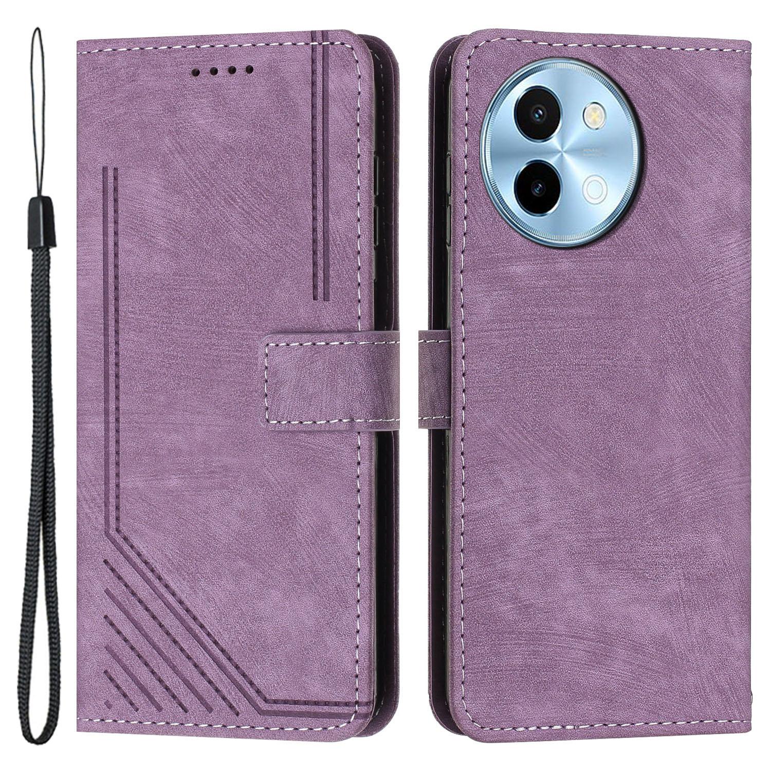 

For vivo Y38 5G/Y200i 5G/T3x Case PU Leather Wallet Skin-Touch Phone Cover Purple
