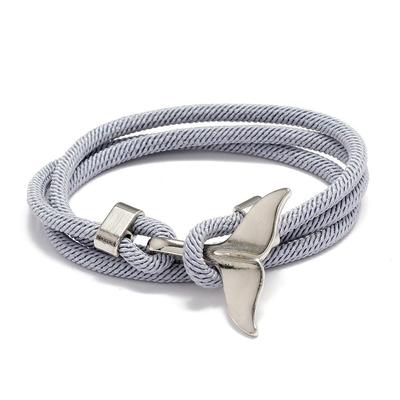 Couple Niche Design Ocean Series Alloy Whale Tail Braided Rope Bracelet Men Bracelet Fashion Jewelry Korean Style Hand Strap