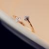 Damen Mode Offener Fingerring mit doppeltem Zirkonia-Besatz Party Schmuck Geschenk