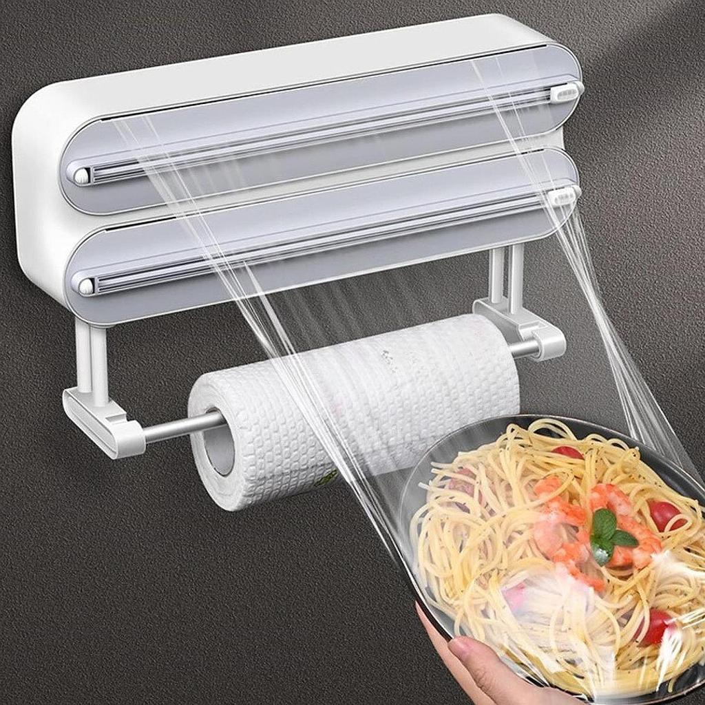 Clingfilm Dispenser with Slide Cutter for Baking Paper Household Tinfoil