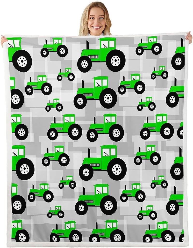 Garbage Truck Blanket Soft Fleece Throw Recycling Theme Kids Room Decor Educational Gift Baby Gift