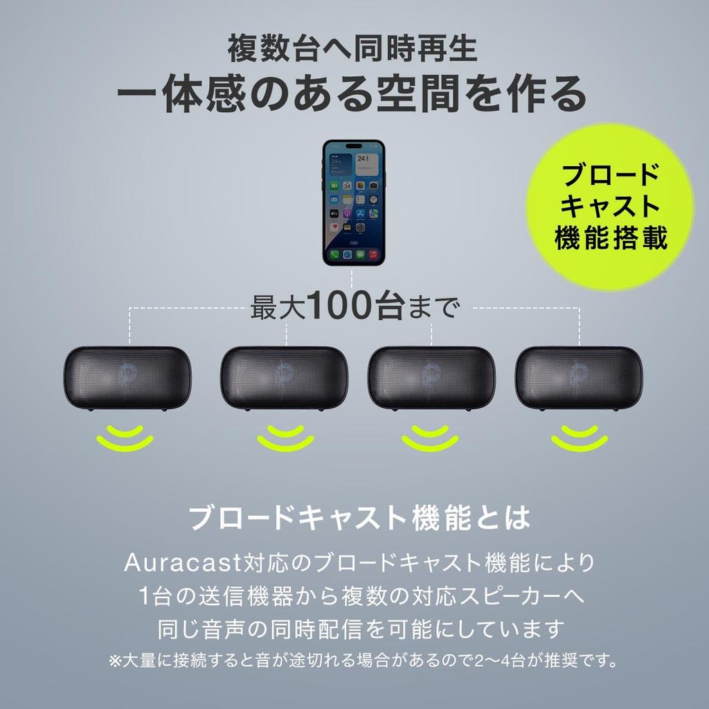 Sanwa Direct Bluetooth Waterproof 8W 12 Hours Continuous Speaker, IPX7, Output, Playback, USB-C Rechargeable, Wireless, Compact, 400-SP126