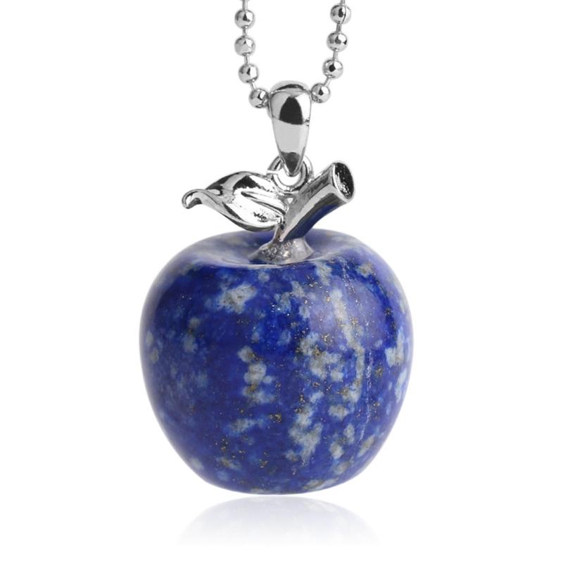 Fashionable Natural Stone Pendant Necklace Elegant Apples Pendant Necklace Suitable for Fashion Enthusiasts Present