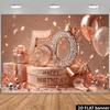 2D Rose Gold 50th Birthday Backdrop, Diamond & Crown Photography Background