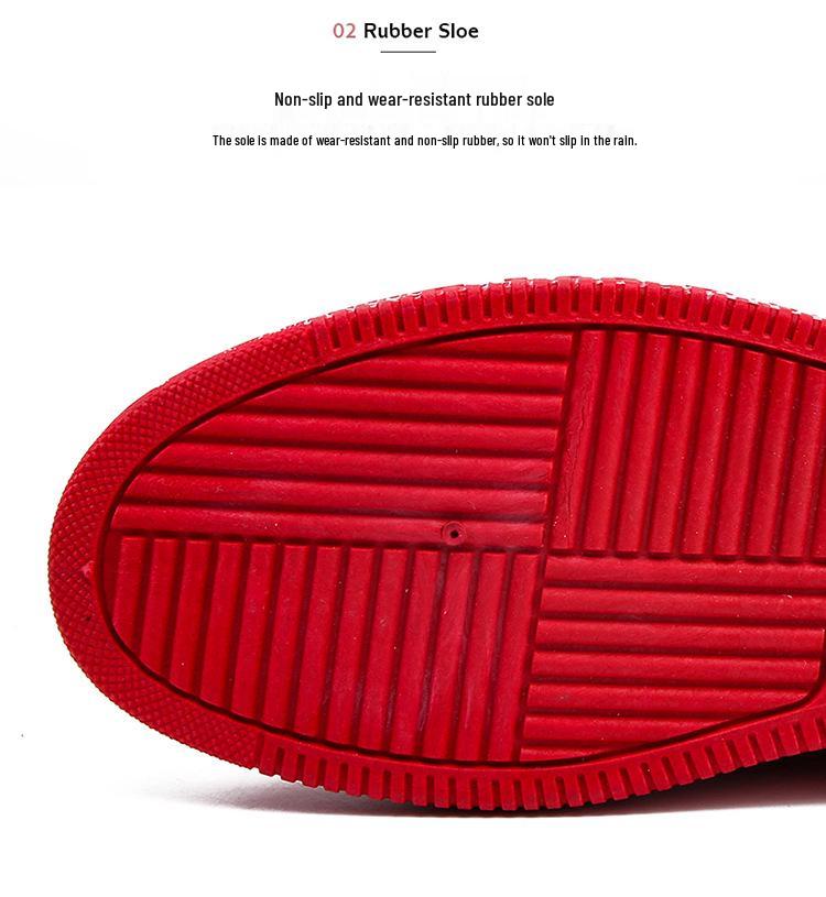 Unisex Red Canvas Sneakers: Women's Fashion, Men’s Thick-Soled Casual Shoes for Summer, Low-Top Design