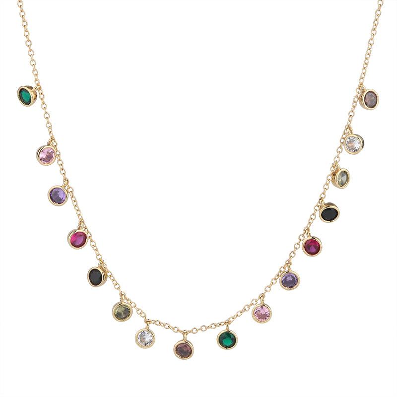 Jewelry Women'S Necklace South American Style Color Matching Glass Stone Pendant Personalized Earrings Necklace
