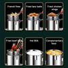 1200ML Tempura Fryer Pan with Strainer Basket Portable Cooking Pot 304 Stainless Steel for French Fries Chicken Fry