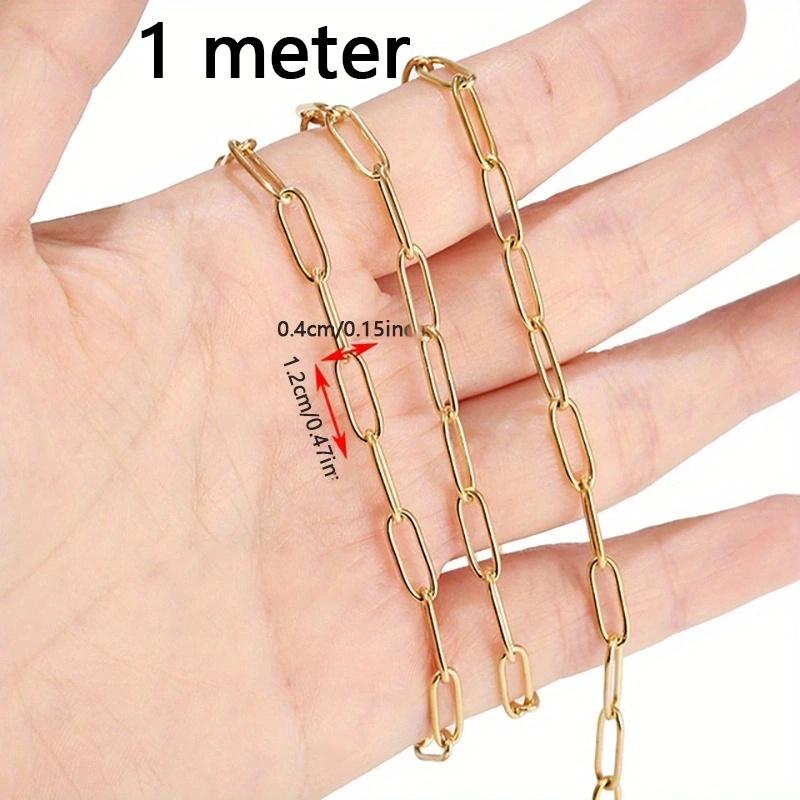 0.5M 1M Open Circle Cross Round Ring Necklace Chain Stainless Steel Link Chains DIY Women Bracelets Jewelry Making Body Chain