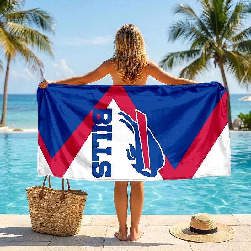 Bills Team Fashion Beach Towel: Ideal for Summer Adventures Soft, Absorbent and Quick Drying Suitable for Swimming and Bathing