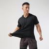 Men's Summer Quick-Dry Hooded T-Shirt - Ice Silk, Short-Sleeve, Elastic, Perfect for Fitness, Running, and Training.