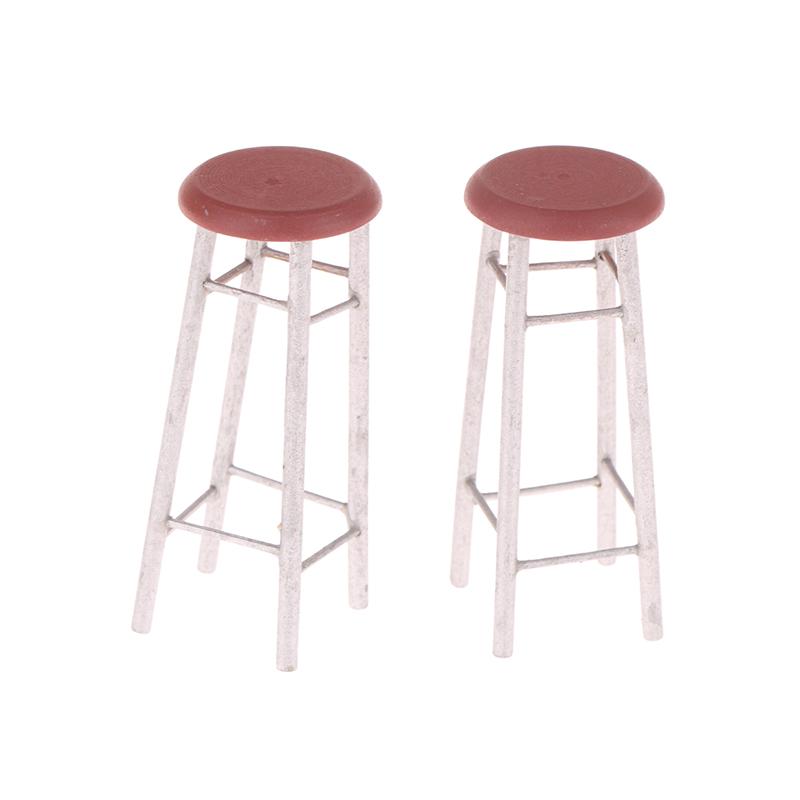 1:12 Dollhouse Miniature Bar Stool Chair High Stool Mini Round Stool Pocket Stool Model Furniture Decor Kid Toy