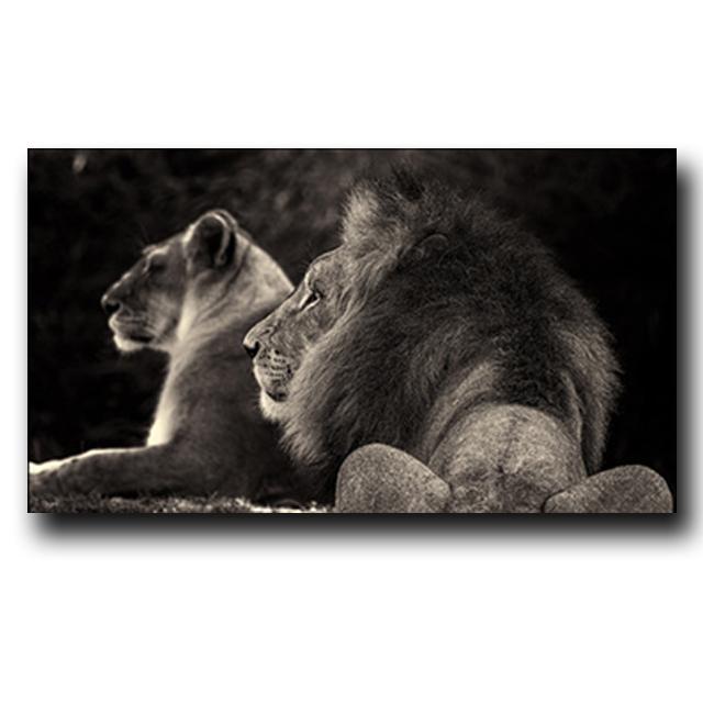 

Черный два льва, дикие животные, холст, живопись, постеры и принты, Quadro, настенная художественная картина для гостиной, украшение дома Cuadros 21*30cm