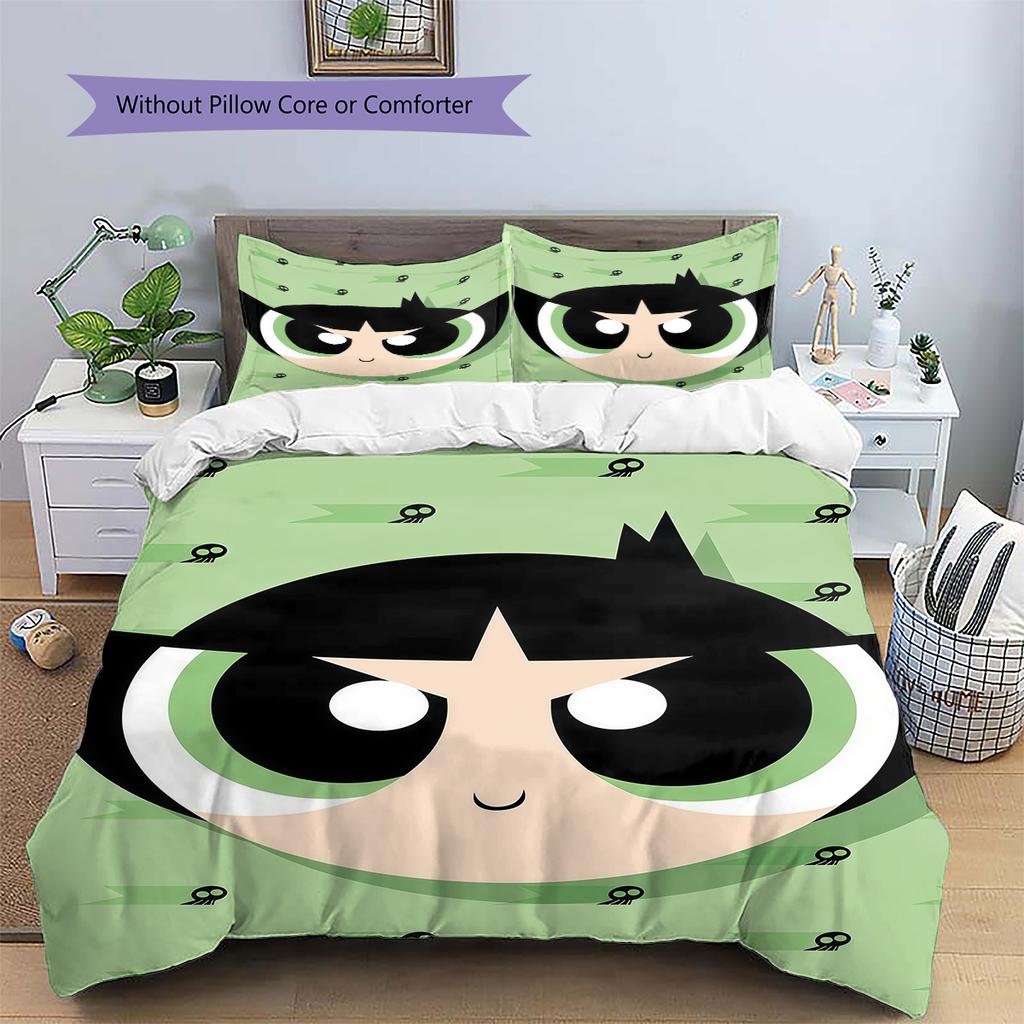 Powerpuff Girls Buttercup Cool Duvet Cover & Pillowcases, Powerpuff Girls Fan Bedding, Perfect Gift.chl