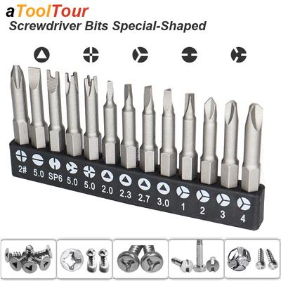 Precision Y U Shaped Triangle Screwdriver Magnetic Bit 1/4in Inner Cross Three Points Screw Driver Security Tip For Power Drill