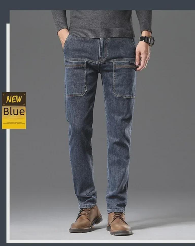 Spring Collection: Men's Elastic Smoke Gray Jeans - Vintage Wash Retro Style