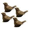 4PCS Copper Bird Antique Sculpture Bathbath Decorative Sparrow Figurine TeaPet For Garden Fountains Backyard Ornament