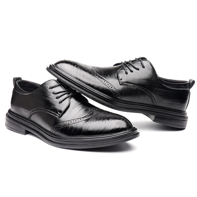 New men's casual thick-soled soft-soled soft-faced leather shoes, formal wear, business work performance, wedding fashion versatile men's shoes