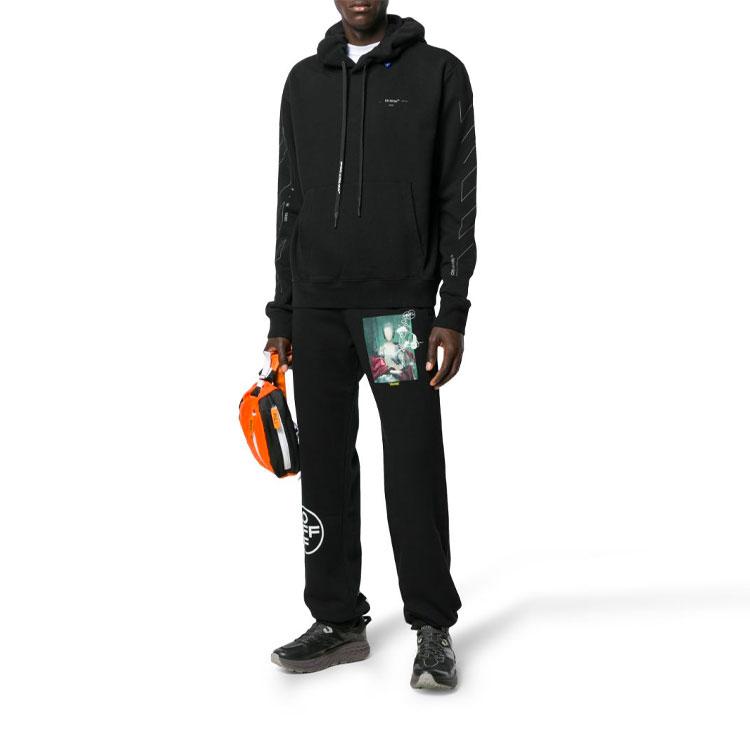 Off-White Fw19 Back Logo Print Crew Neck Sweatshirt Men Sweatshirt Black OMBB034E19E300031091