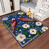 Red Birds and Floral Design Carpet suitable as a non-slip mat for the living room or bedroom sofa