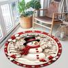 Cute Christmas Day Gift Bell Santa Claus Snowman Christmas Tree round rug Home Soft Decorative Anti slip Chair Mat Carpet Outdoor Floor Mat Carpet 109