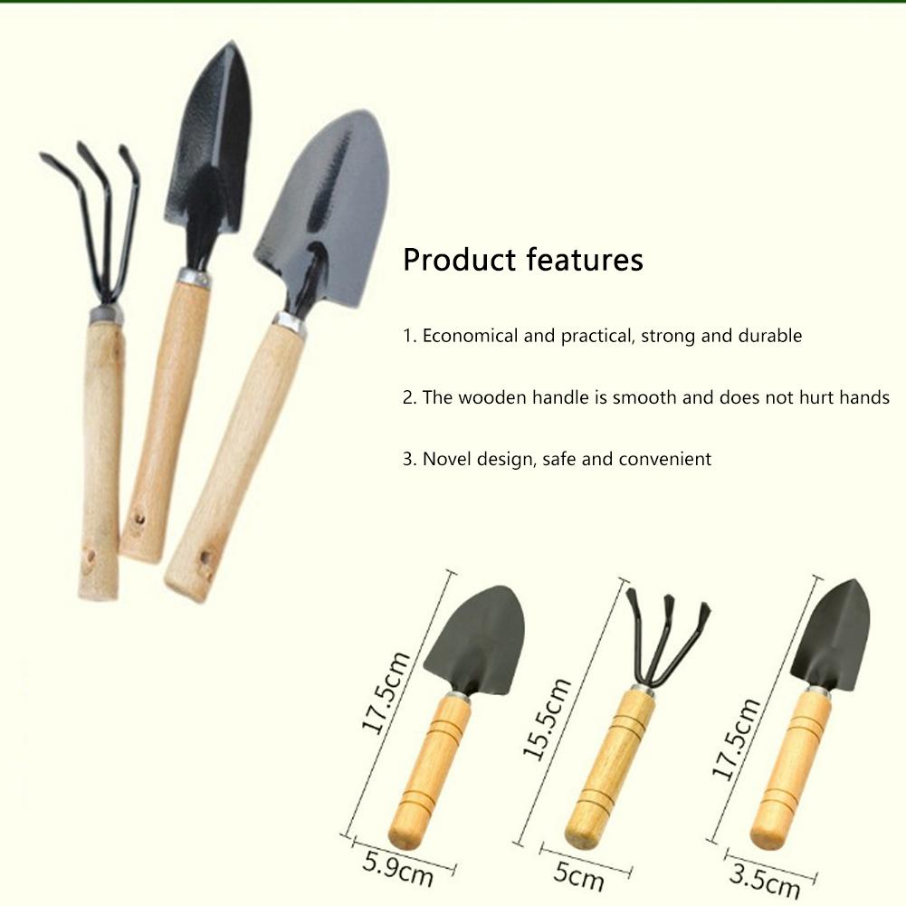 3Pcs Shovel Rake Spade Set Small Rake Shovel Spade Multifunction Bonsai Tools Set Hand Planting Tools for Indoor Gardening
