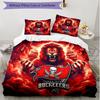 3pcs Duvet Cover Set (1*Duvet Cover + 2*Pillowcase, Without Core), Tampa Bay Buccaneers Print Soft All‑Season Bedding Set, Home Bedroom Decor Gift