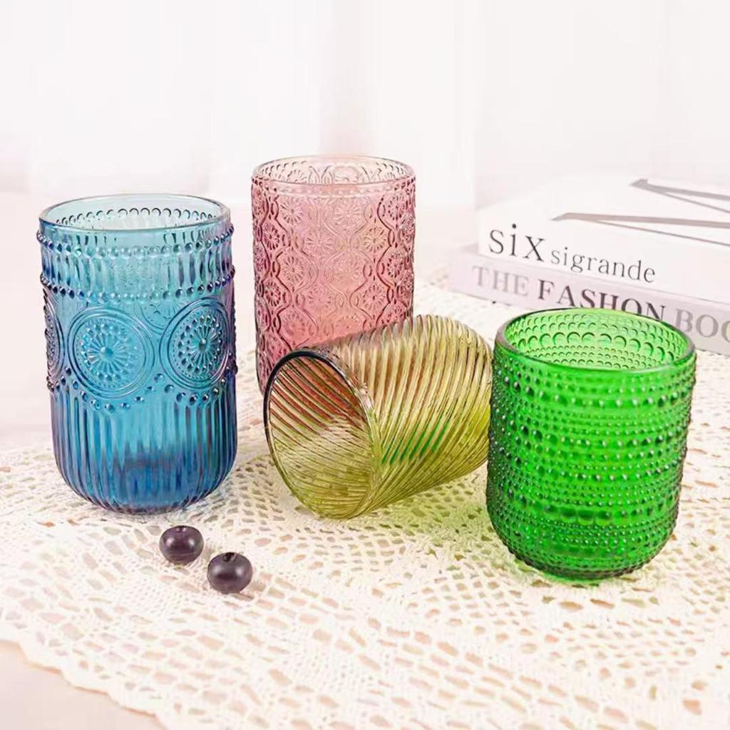 Retro skleněný pohár v lehkém luxusním stylu: Univerzální pro vodu, ústní vodu, džus, mléko, pivo a whisky - Zesílený design
