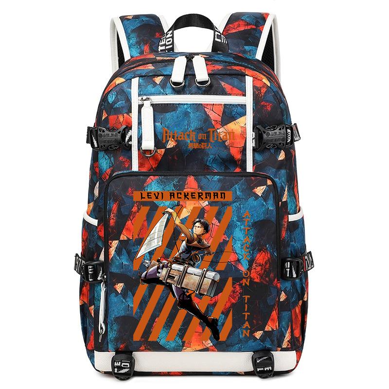 Attack On Titan Anime Print Student Backpack Large Capacity Casual Daypack for Boys Girls School Travel