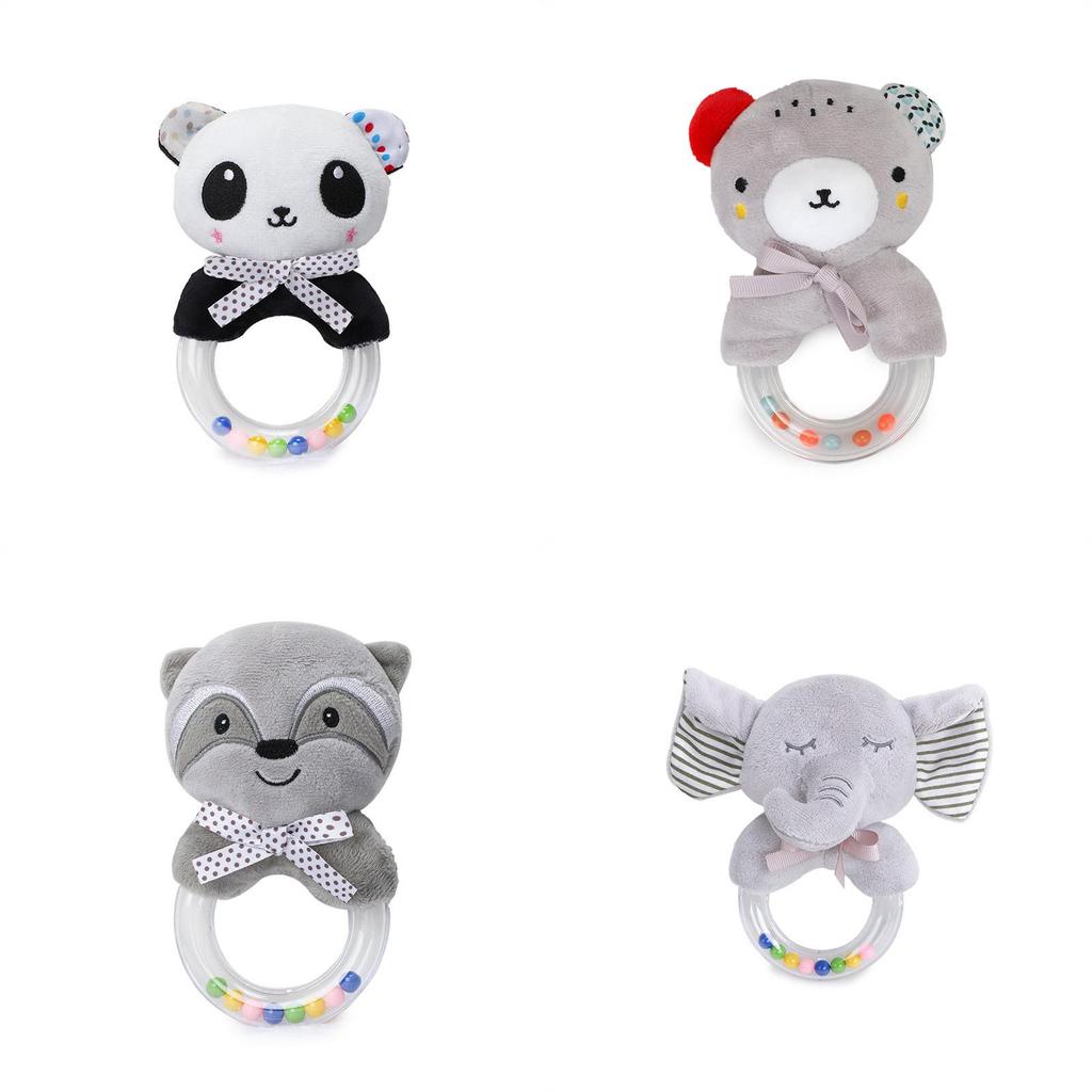 Baby Fox Rabbit Sheep Plush Rattle With Colorful Beads For Early Childhood Development