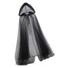 Sheer Hooded Cape For Halloween Costumes Lightweight Breathable Mesh Cloak Party Decorations Halloween Costume Accessory
