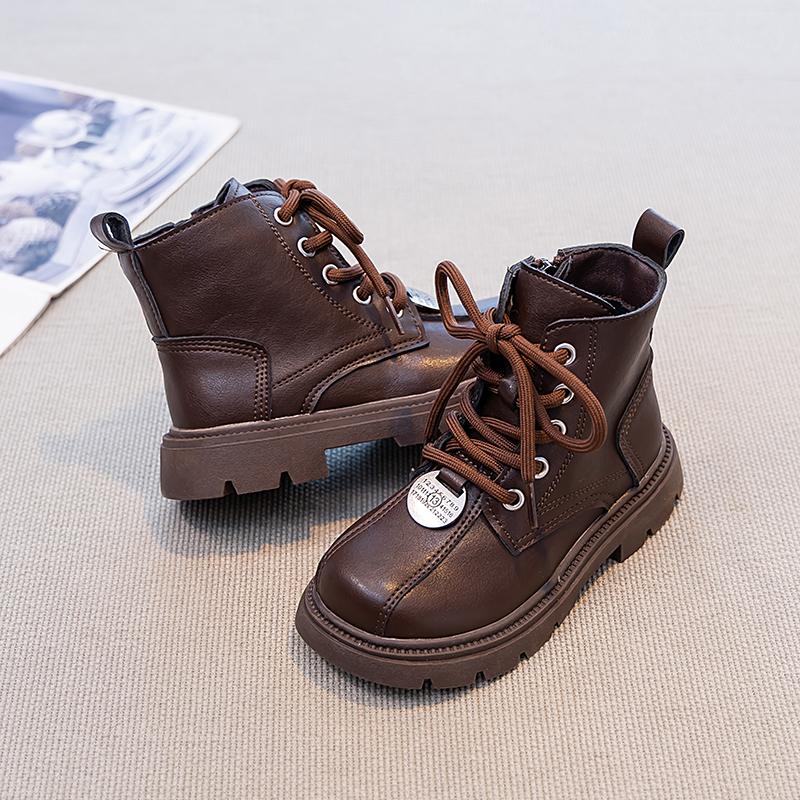 Kids Ankle Boots for Girls Autumn Kids Breathable Lining Riding Boots Non-slip Simple Kid School Outdoor Hiking Boots